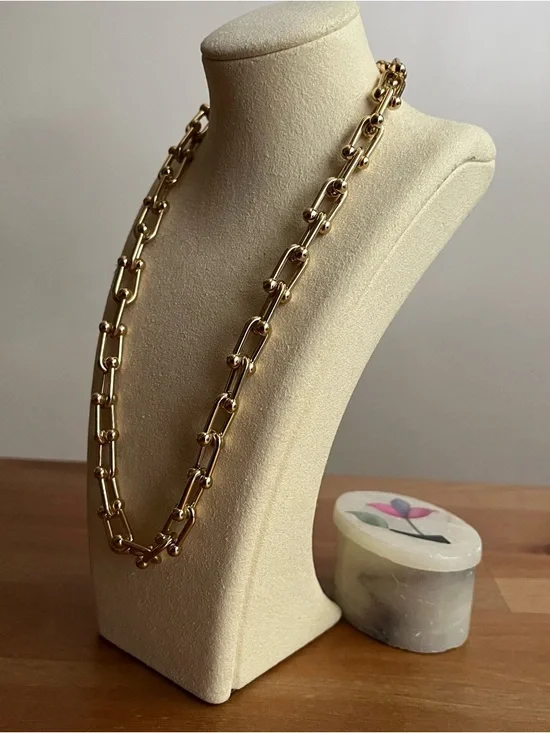 Sugarfix by Baublebar link necklace, horse shoe design gold-tone jewelry - Picture 4 of 8